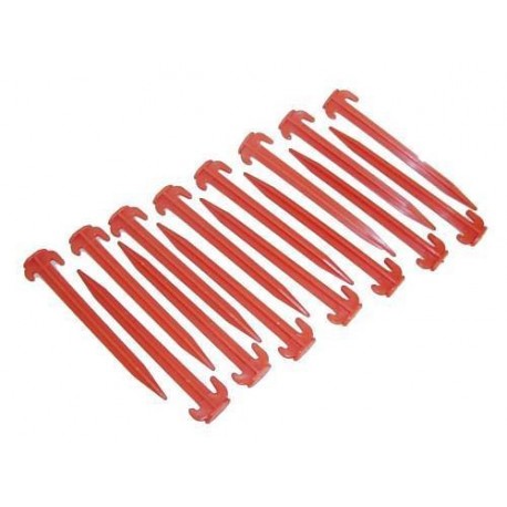 Red Plastic Pegs 8" Pack Of 15