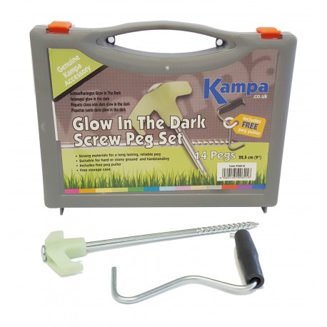 Hardstanding Rock Peg Set - Kampa Glow in the Dark