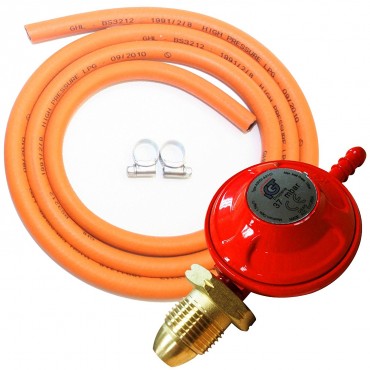 BBQ / Cooker Propane Regulator Gas Hose & Clips Heater Stove Set / Kit
