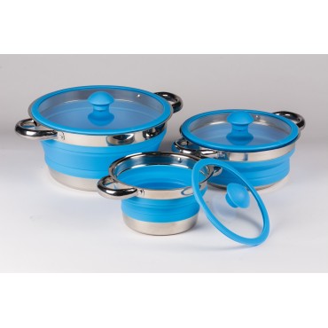 Kampa Folding Silicone Saucepan - Ideal for Camping & Caravans