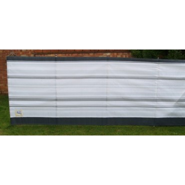 Blue Diamond 7 Pole Windbreak - Grey / White Stripe