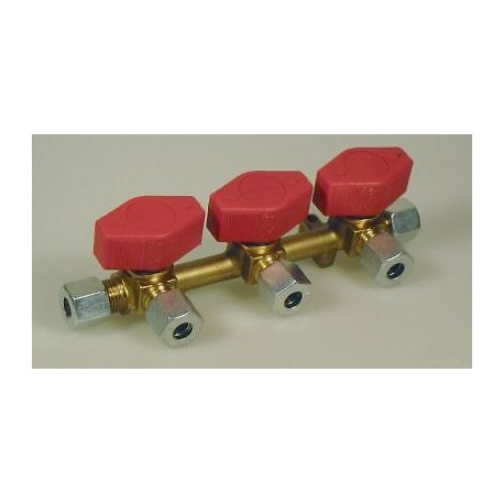 Cavagna Three (3) Way Gas Manifold With Taps