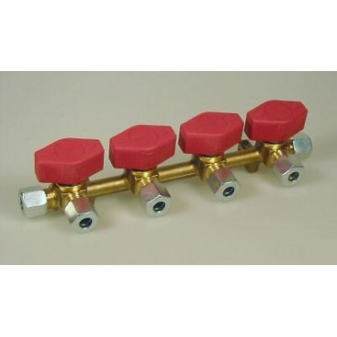 Four (4) Way Gas Manifold With Taps