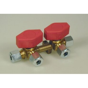 Cavagna Two (2) Way Gas Manifold With Taps