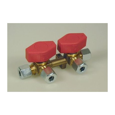 Cavagna Two (2) Way Gas Manifold With Taps