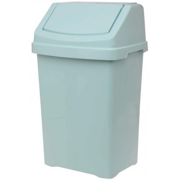 Plastic Rubbish Swing Bin - 8 ltr - Duck Egg Blue