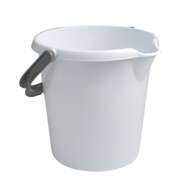 Plastic Bucket With Handle - Ice White - 10Ltr