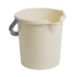 Plastic Bucket with Handle in Cream - 10Ltr