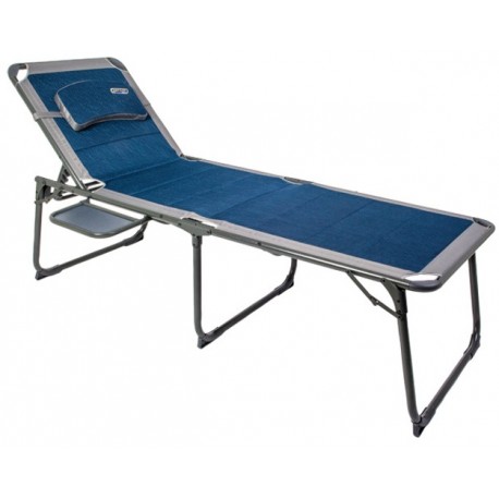 Quest Ragley Pro Padded Sun Lounger and Camp Bed with Side Table