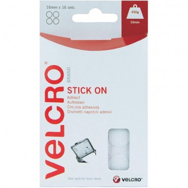 Velcro Branded Stick On Hook & Loop 16mm Coins