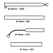 Awning Curved Roof Raiser Steel Pole - 17 - 19 - SL528-B