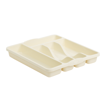 Small 5 Compartment Cutlery Tray - Cream