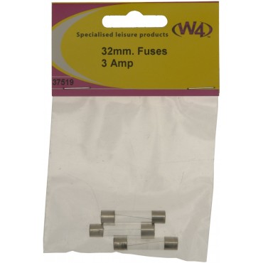 Pk Of Three - 32mm 3A Glass Fuses