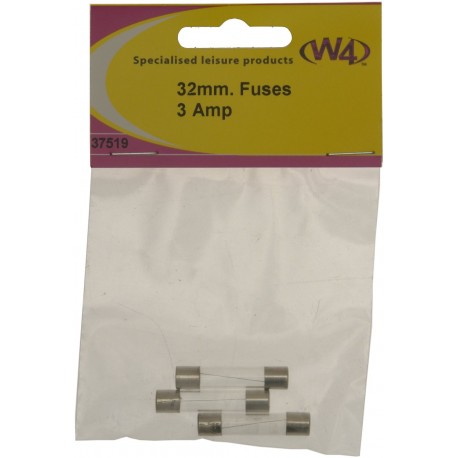 Pk Of Three - 32mm 3A Glass Fuses