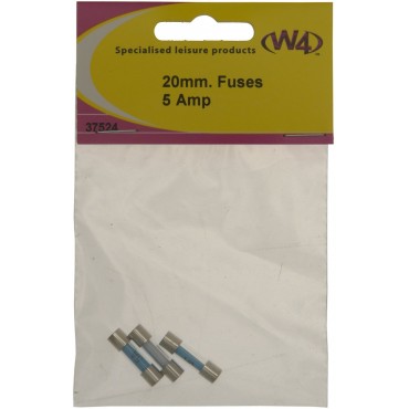 Pack Of Three Glass Fuses - 20mm X 5mm - 5A
