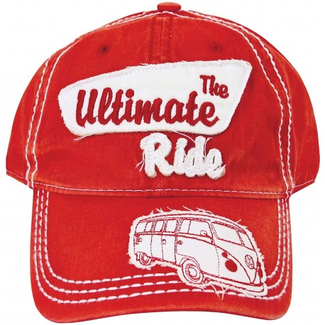 Volkswagen T1 Campervan Hippie Bus Vintage Cap - Red