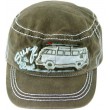 Volkswagen T1 Campervan Hippie Bus Vintage Cap - Khaki