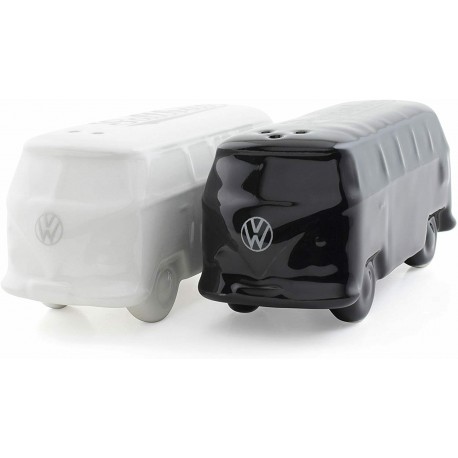 Ceramic Salt and Pepper Shakers  Black- Volkswagen VW T1 Campervan Bus