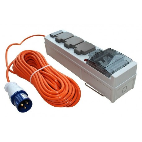 Mobile Mains Camping Tent Power Unit with USB and 18m Cable
