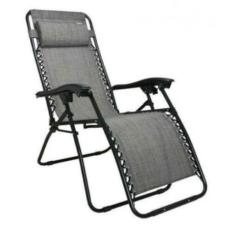 Quest Breeze Range Folding Strong & Sturdy Hampton Relaxer Chair - Grey