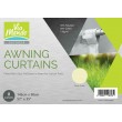 Cream Awning Curtains - 145cm drop x 90cm width - Pack of 8