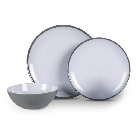 Grey and on sale white dinner set