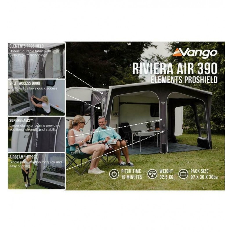Vango Riviera Air 390 Elements ProShield Caravan Awning - Caravan Stuff 4 U