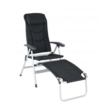 Isabella Thor Reclining Camping Chair with Footrest - Dark Grey
