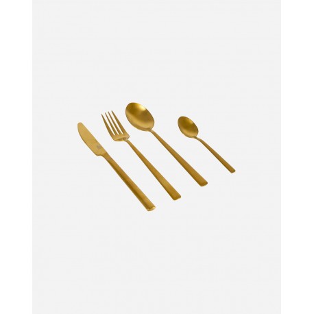 16 piece Cutlery Set - Gold Coloured Stainless Steel