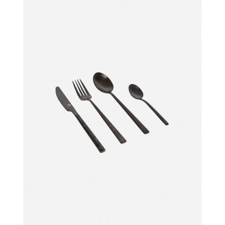 16 piece Cutlery Set - Black Coloured Stainless Steel