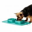 Portable Dog Water Bowl and Mat - Turquoise