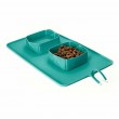 Portable Dog Water Bowl and Mat - Turquoise