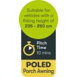 Quest Falcon 390 Caravan Poled Porch Awning