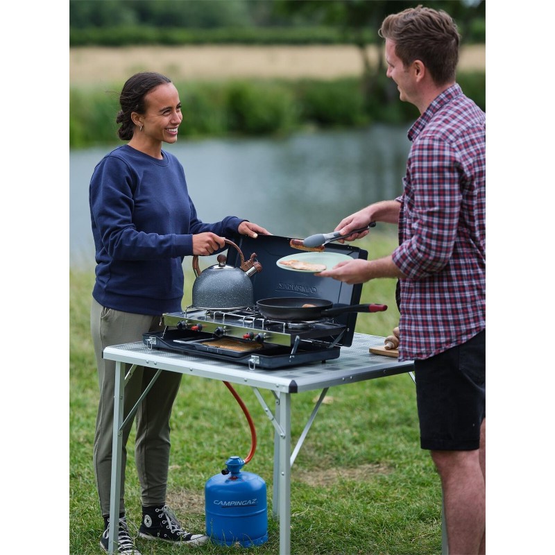 Campingaz Chef Deluxe Stove Grill Folding Double Burner
