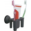 Grey Toothbrush Holder with Screwless Suction Cup Fastening