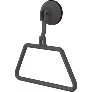 Grey Towel Holder Ring with Screwless Suction Cup Fastening