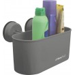 Grey Bathroom Shower Caddy with Screwless Suction Cup Fastening