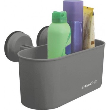 Grey Bathroom Shower Caddy with Screwless Suction Cup Fastening