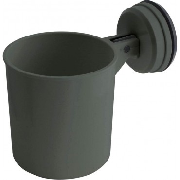 Grey Round Bathroom Holder with Screwless Suction Cup Fastening