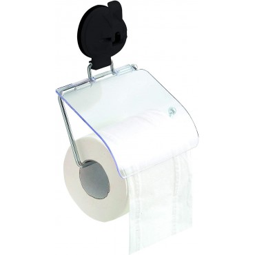 Grey Toilet Roll Holder with Screwless Suction Cup Fastening