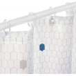 Shower Curtain with Rings - White Cells