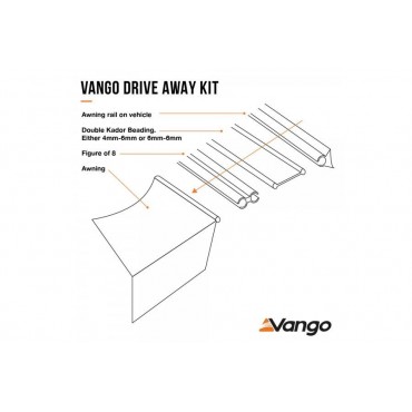 Vango 3m Length Driveaway Kit with 6mm to 4mm Kador Strip