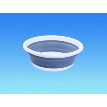 Collapsible Round Wash Basin 37cm - White/Grey -