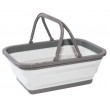 Collapsible Shopping Basket With Handles - White/Grey -