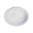 White Plastic Oval Shaped Shallow Vanity Sink - 460 x 370 x 90