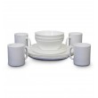 16 piece Tempered Glass Dinner Tableware Set - Opal