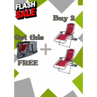 BUNDLE OFFER - PAIR of Bordeaux Pro Relaxer XL with side table - Comes with a FREE CARRY BAG!