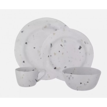 16 piece Melamine Dinner Set - Travellife Soria Terrazzo