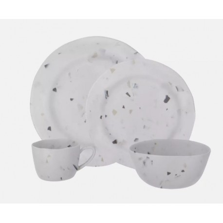16 piece Melamine Dinner Set - Travellife Soria Terrazzo