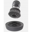 Dishwashing Brush with Liquid Reservoir and Dish